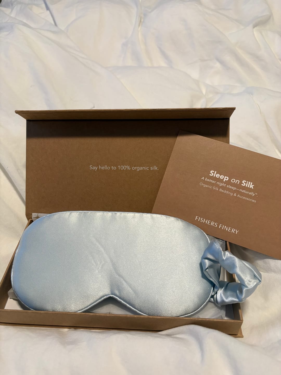 Customer photo review of 100% Organic Mulberry Silk Contoured Sleep Mask with Gift Box - NEW DESIGN