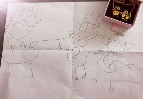 Customer photo review of Halskette aus Kinderzeichnung