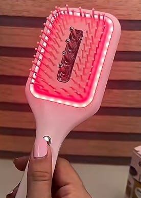 Customer photo review of RootGlow™ LED Scalp Massage Brush — Red Light Glow, Vibration & Oil Applicator
