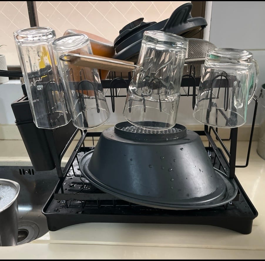 Customer photo review of Escurridor De Platos 2 Niveles Secaplatos Multifuncional