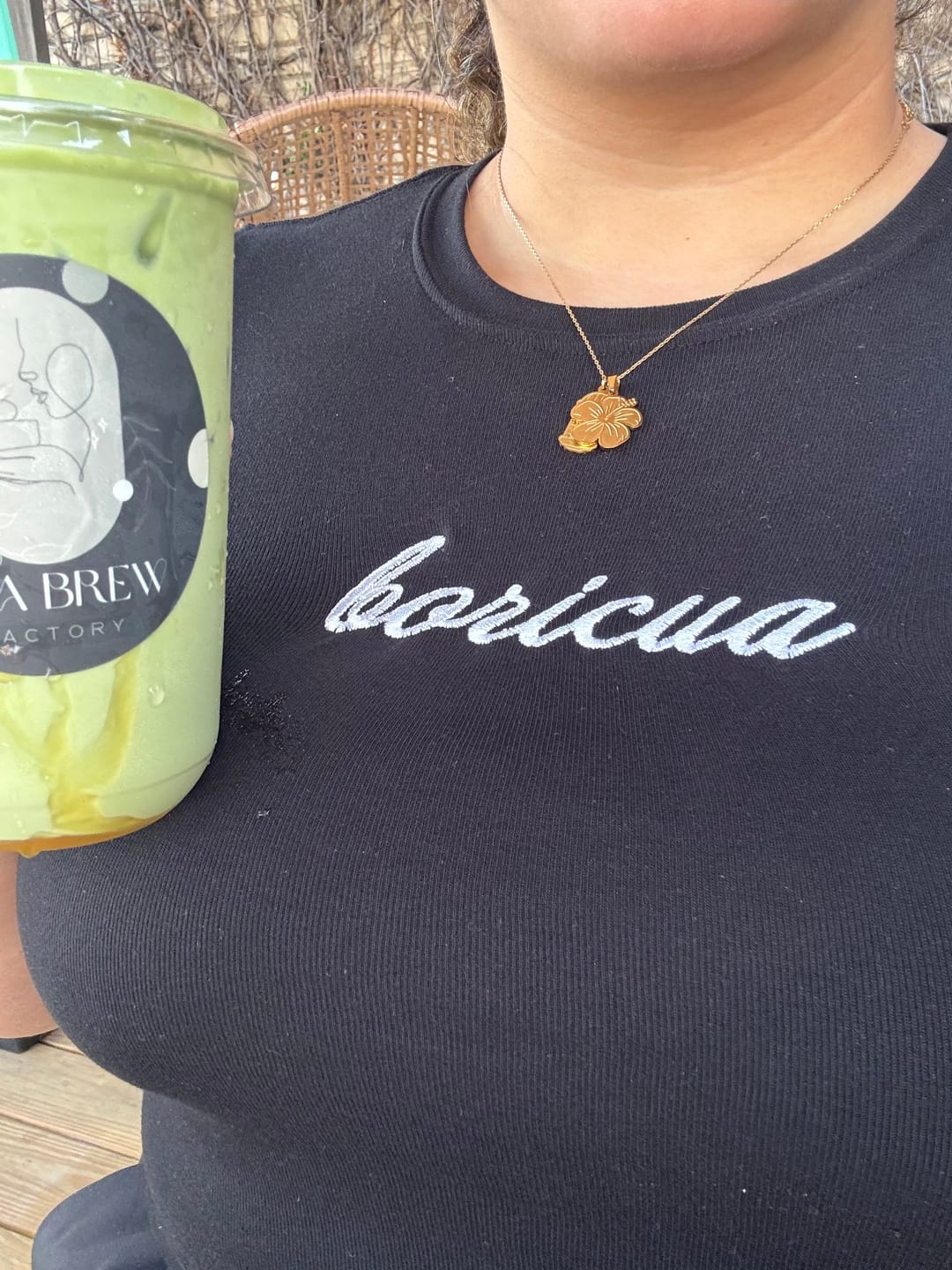 Customer photo review of 'Boricua' Black Rib Baby Tee