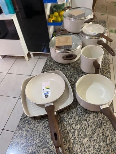 Customer photo review of Brinox - Jogo de Panelas 8 Peças Ceramic Life Smart Plus - Vanilla