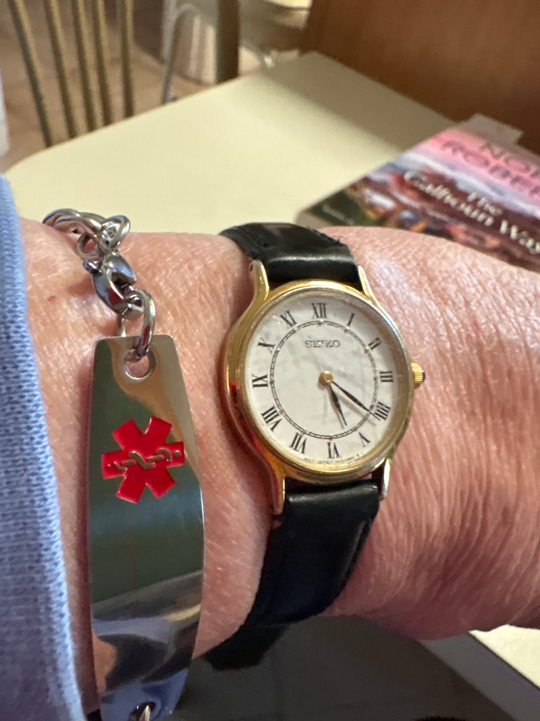 Customer photo review of Classic Silver Medical Alert ID Chain Bracelet