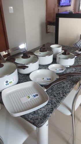 Customer photo review of Brinox - Jogo de Panelas 8 Peças Ceramic Life Smart Plus - Vanilla
