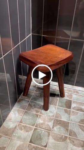 Customer photo review of Solid Wood Shower Bench Bath Stool