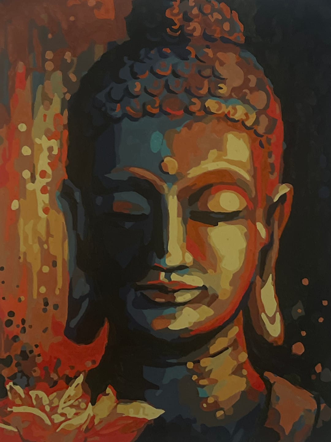 Customer photo review of Buddha with a Flower | Painting by Numbers
