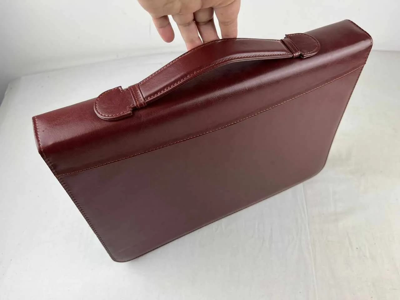 Customer photo review of Leather Portfolio Bag With Handle