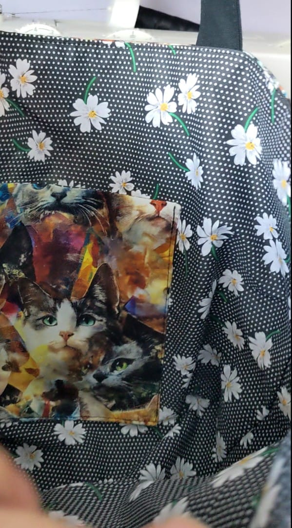 Customer photo review of White Flowers and Polka Dots Polycotton Fabric