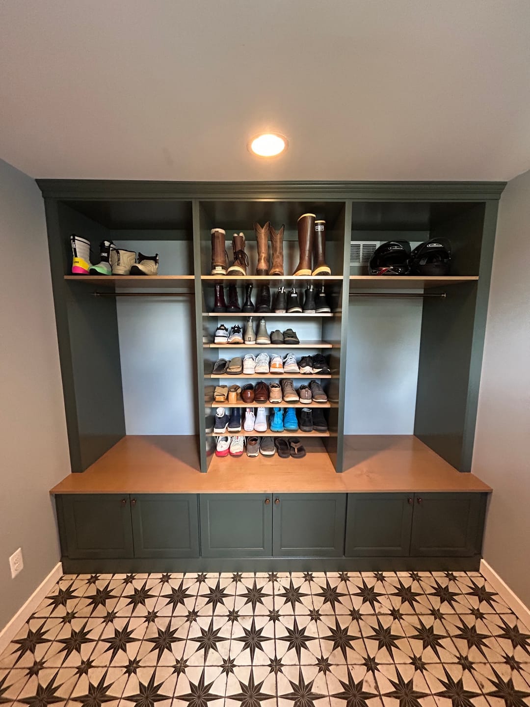Customer photo review of Closet Rod – Antique Brass – 1-1/4"
