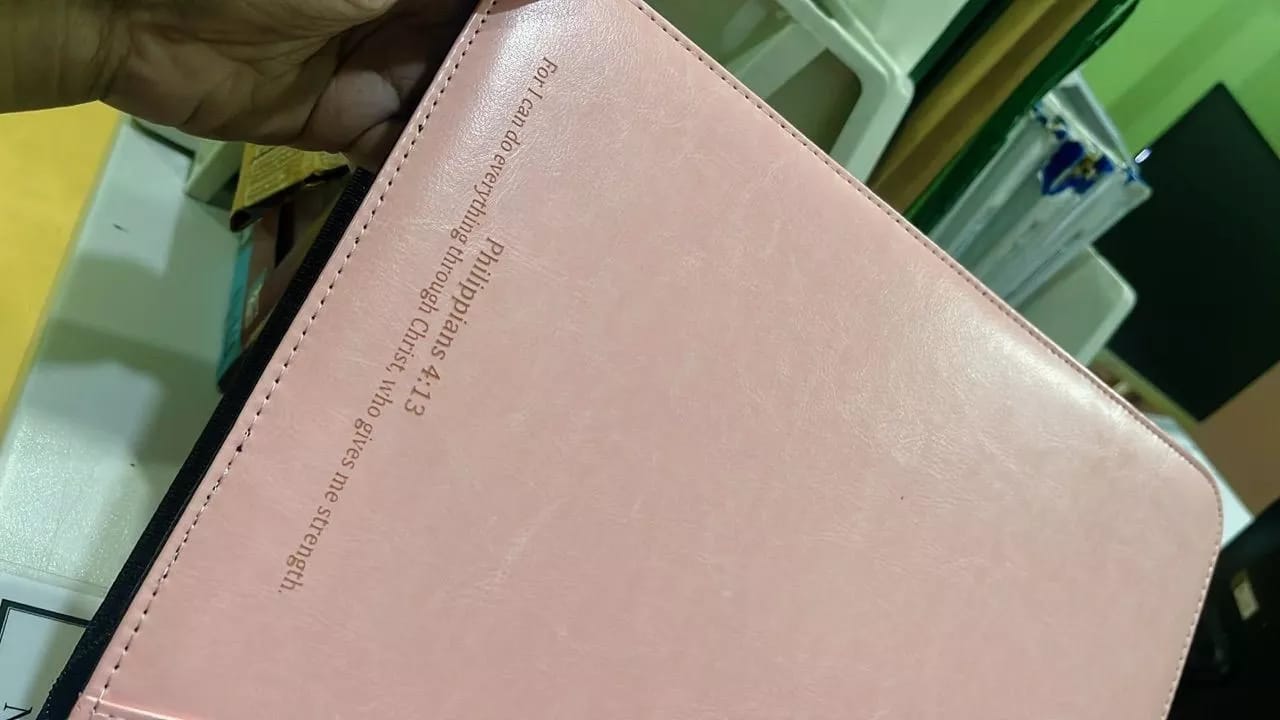 Customer photo review of Leather Portfolio Bag With Handle