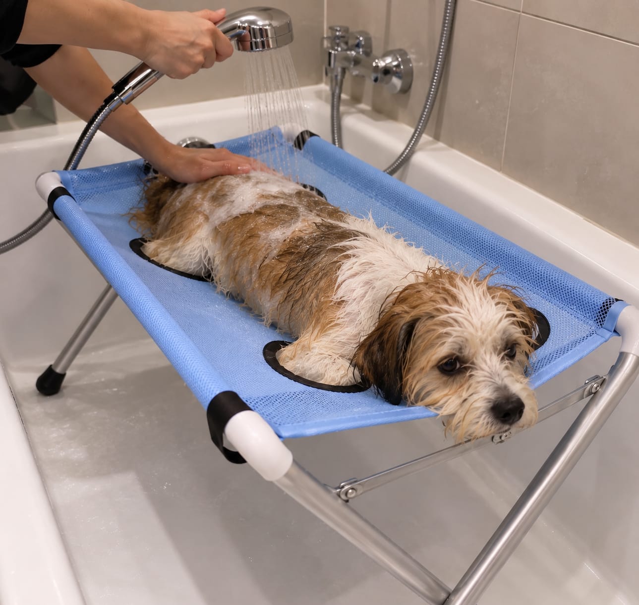 Customer photo review of Hamaca de baño para mascota
