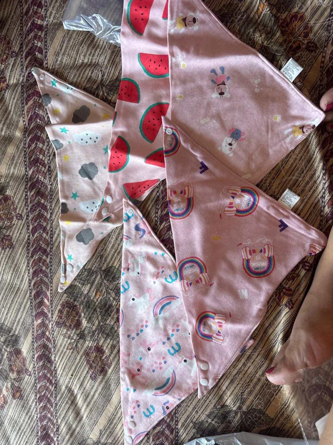Customer photo review of baberos impermeables 5 Piezas