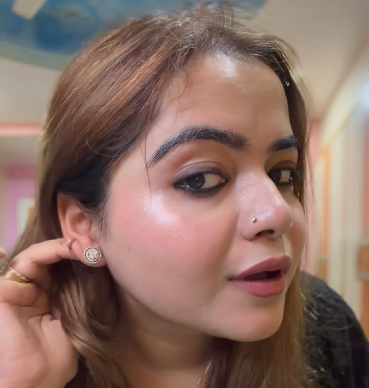 Customer photo review of Radiant Halo Earrings