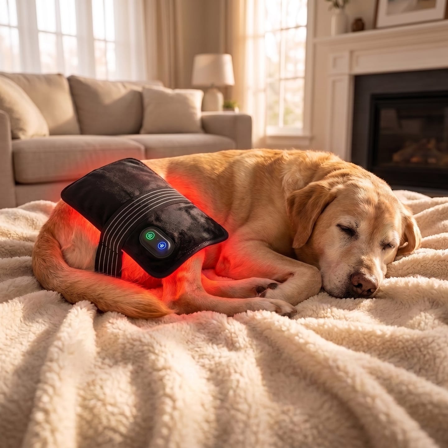 Customer photo review of Nuzzlure™ Wireless Red Light Therapy Device for Dogs