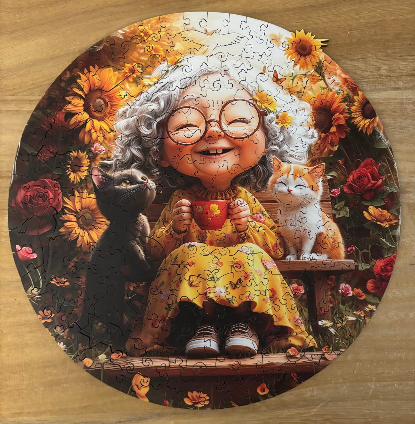 Customer photo review of Sunny afternoon Wooden Jigsaw Puzzle
