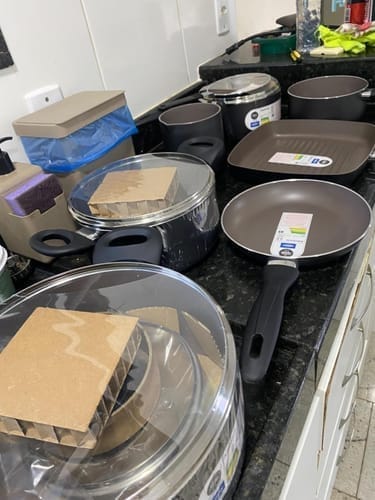 Customer photo review of Brinox - Jogo de Panelas 8 Peças Ceramic Life Smart Plus - Vanilla