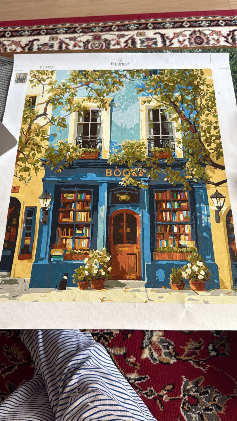 Customer photo review of The Blue Bookshop | Paint by Number