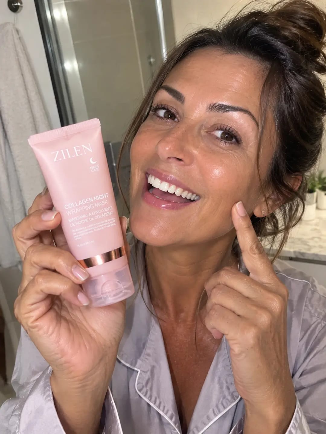 Customer photo review of Mascarilla Envolvente Nocturna de Colágeno Zilen