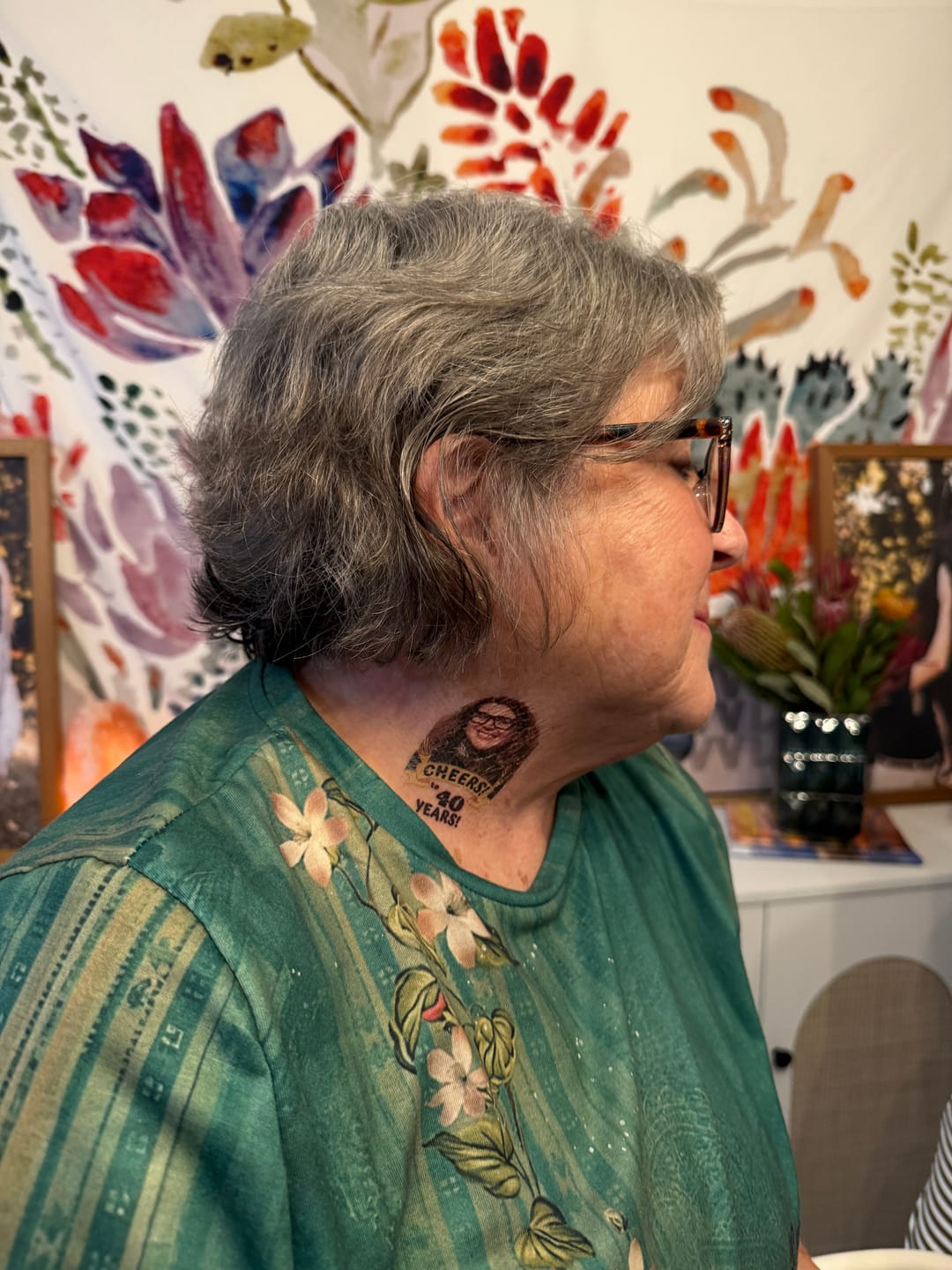 Customer photo review of Custom Photo Adult Face Temporary Tattoo