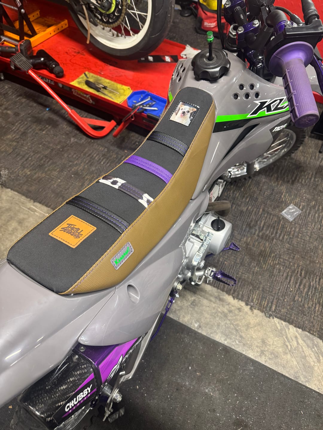 Customer photo review of Custom Seat Cover: 2024 Kawasaki KLX110