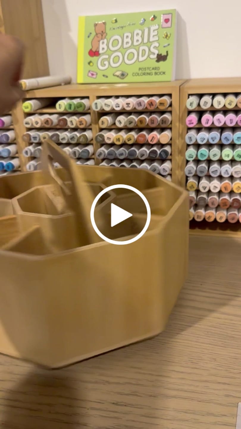 Customer video review of Ohuhu 360° Bamboo Rotating Marker Organizer