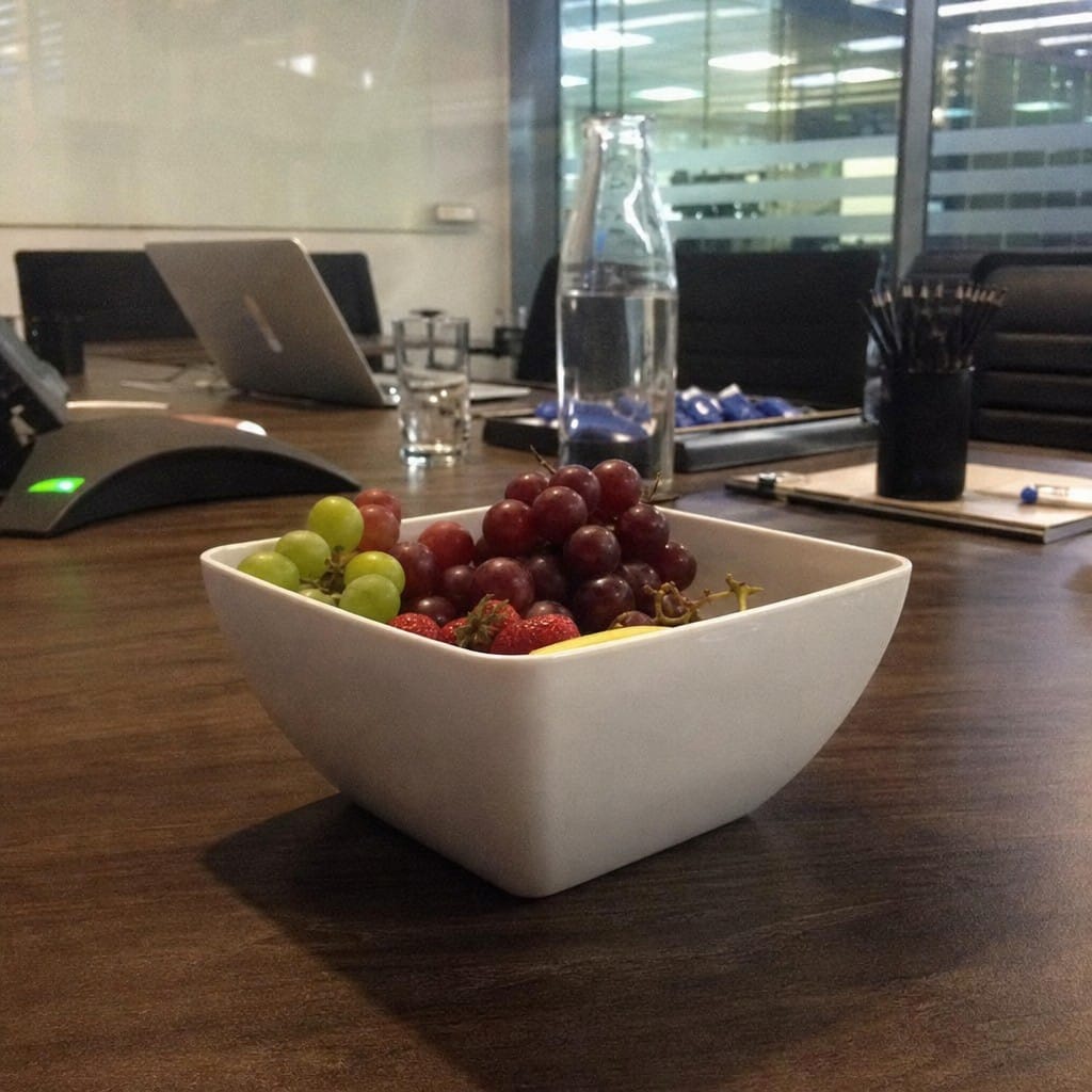 Customer photo review of Curved Bowl 8 inch White Melamine for Table Settings