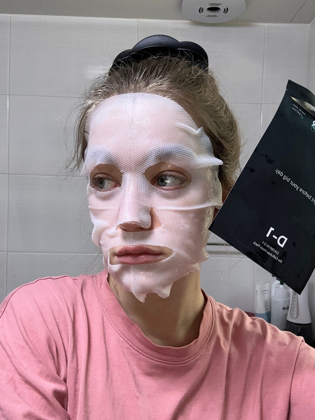 Customer photo review of D-1 Bio-Cellulose Mask