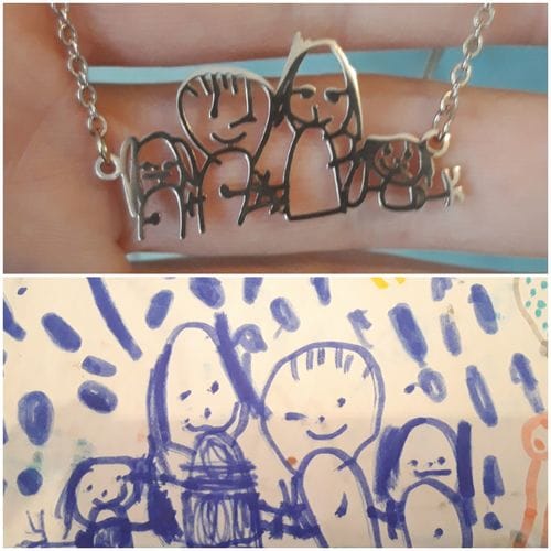 Customer photo review of Halskette aus Kinderzeichnung