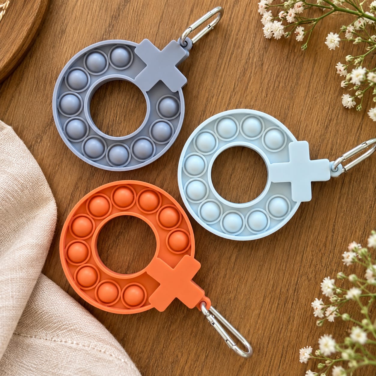 Customer photo review of Decade Rosary Pop-It Keychain