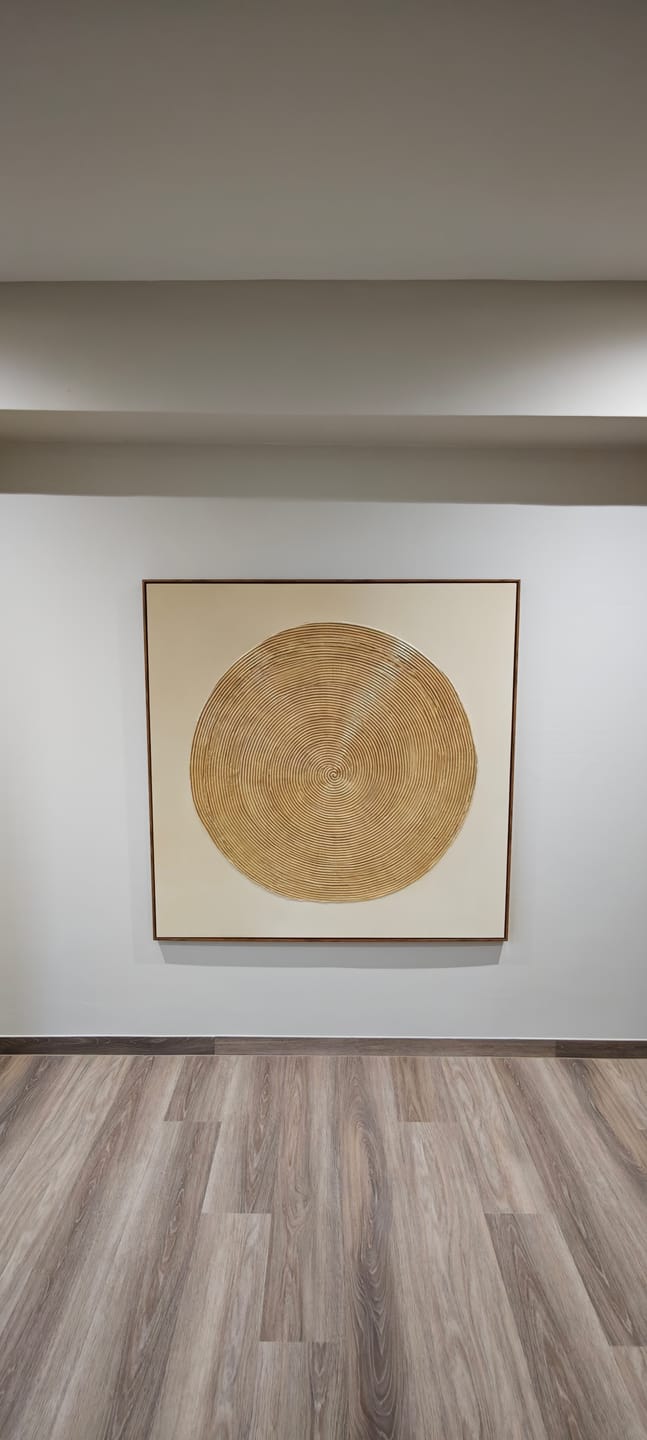 Customer photo review of Circle of Calm - Textured Circular Pattern Wall Art, Minimalist Framed Abstract Art for Home Decor