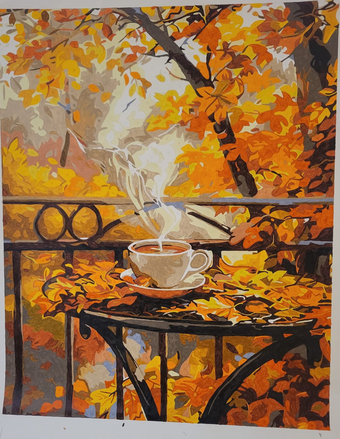 Customer photo review of A steaming cup | Paint by Number