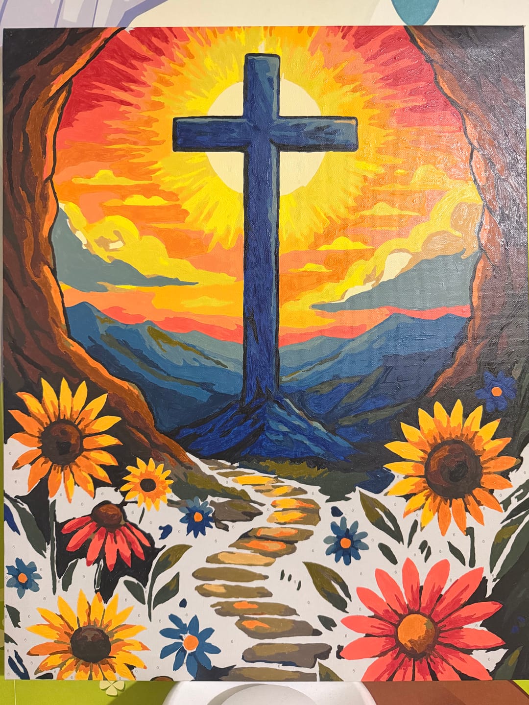 Customer photo review of Shining cross | Paint by Number