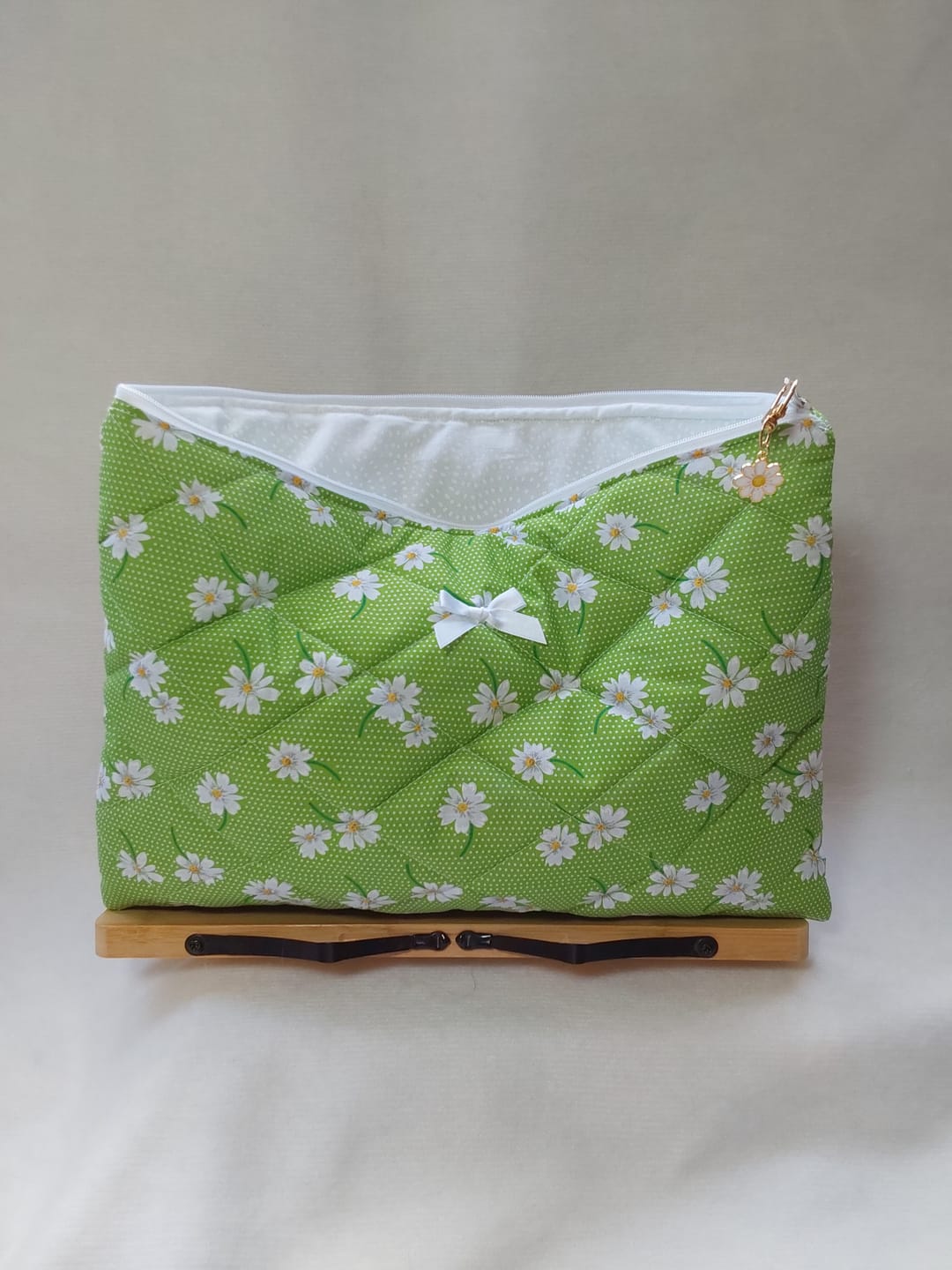 Customer photo review of White Flowers and Polka Dots Polycotton Fabric
