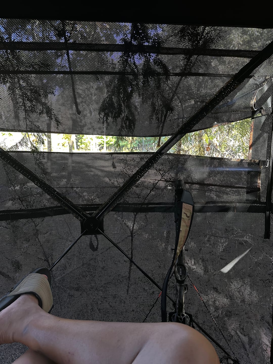 Customer photo review of FLASH SALE 270° See Through 1-2 Person Hunting Blind, Pop Up Ground Deer Blind