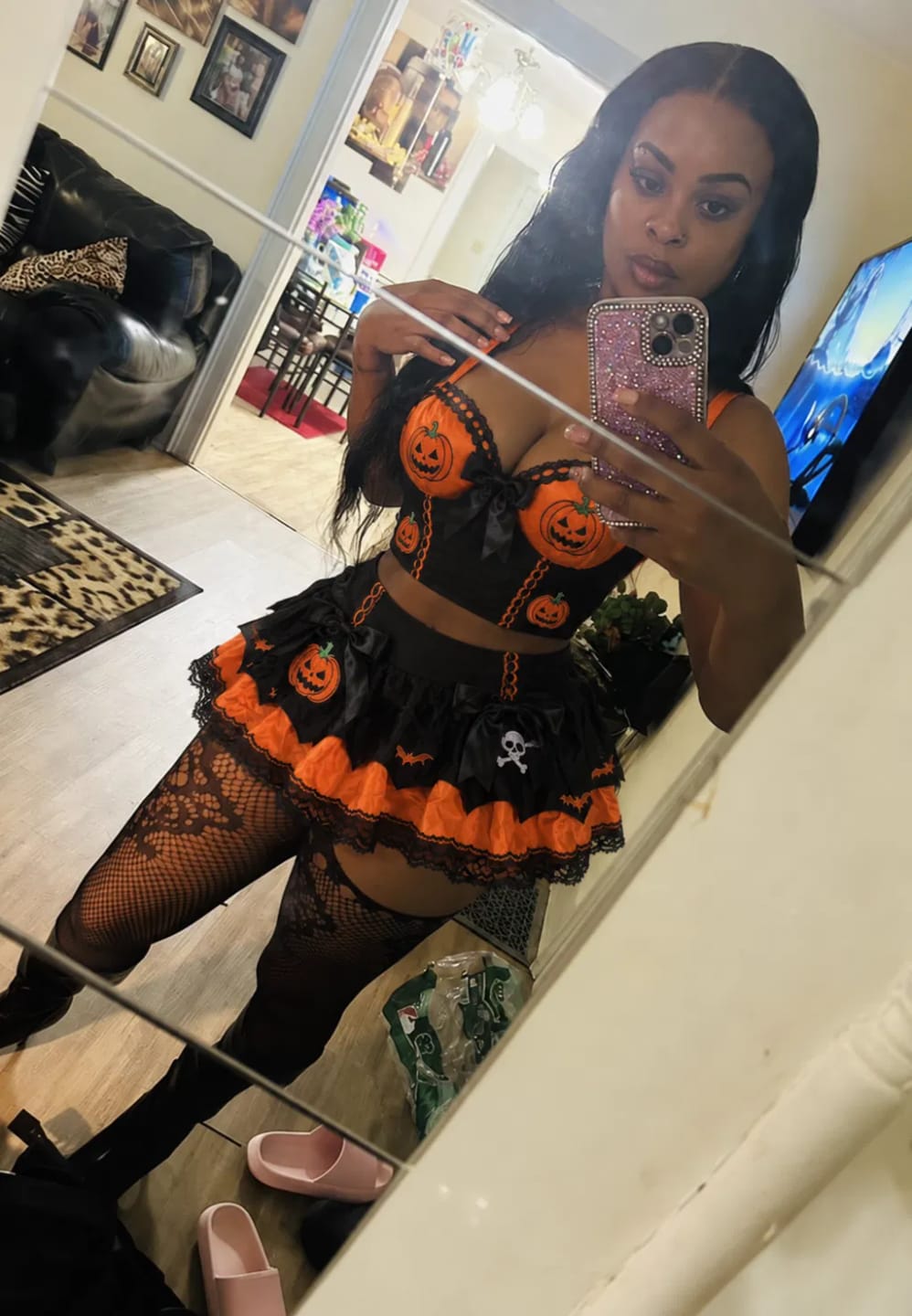Customer photo review of Conjunto disfraz de lencería sexy y seductora para halloween