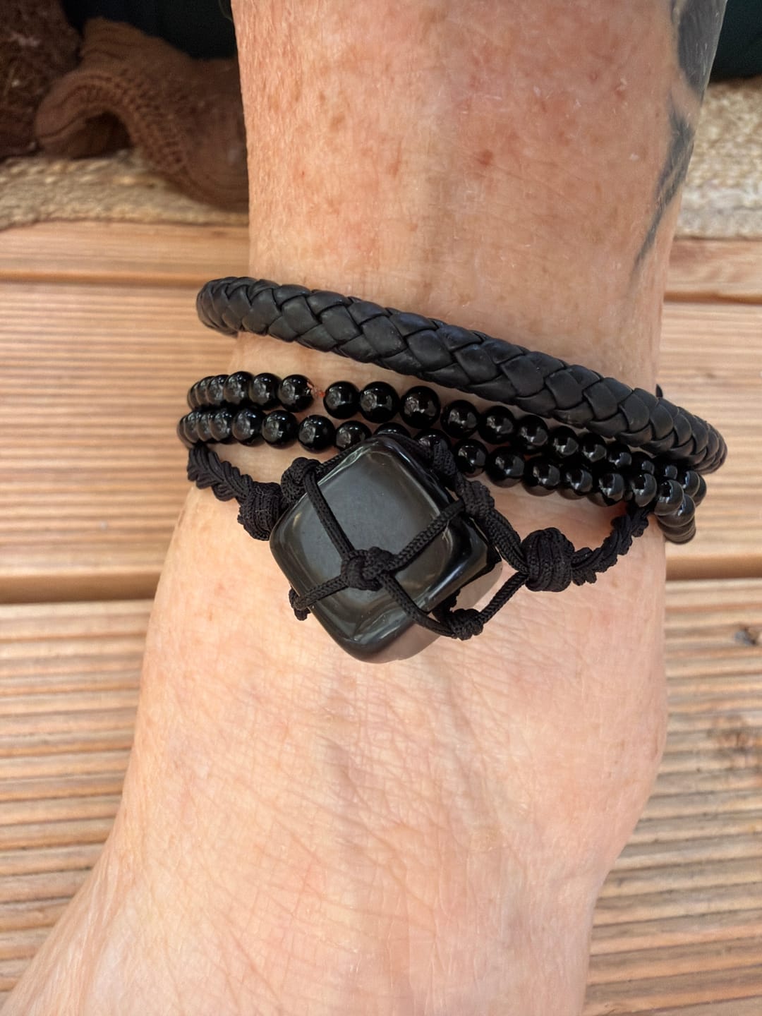 Customer photo review of Obsidian Armband - Natur Stein
