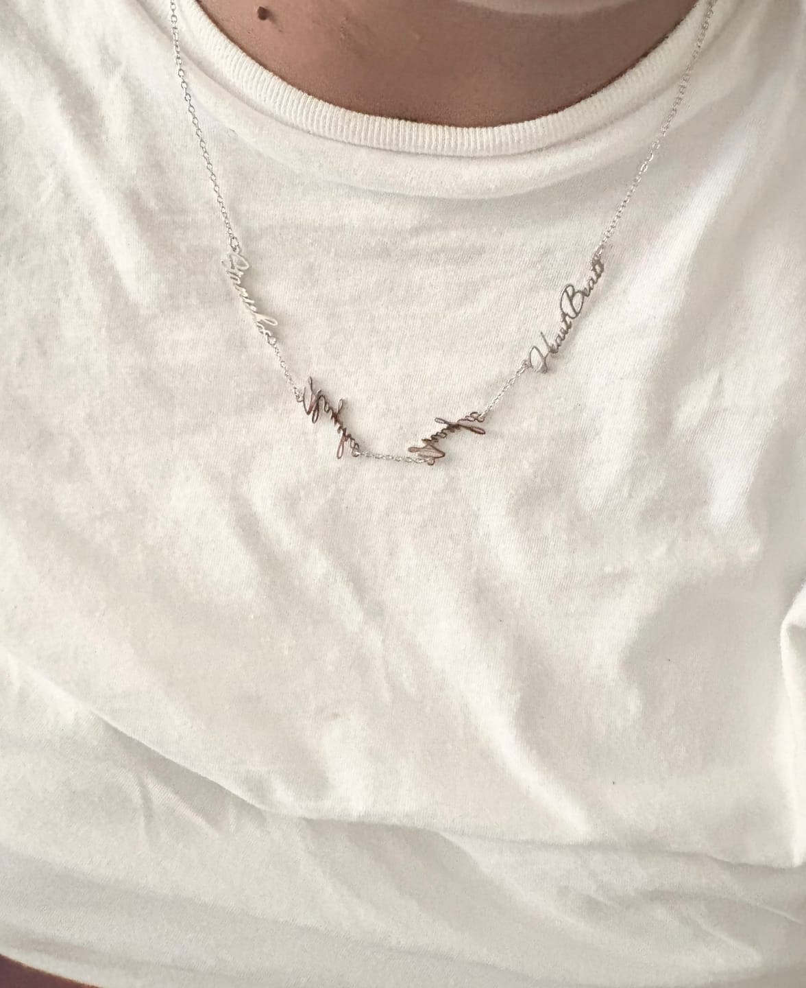 Customer photo review of Multi Name Necklace
