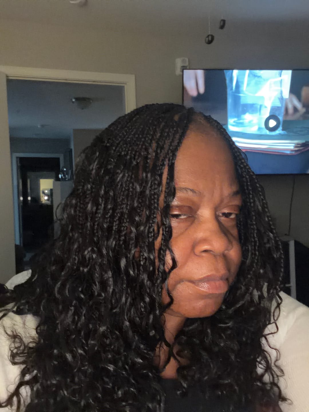 Customer photo review of Water Wave Bulk Hair Extensions for Boho Knotless Braiding