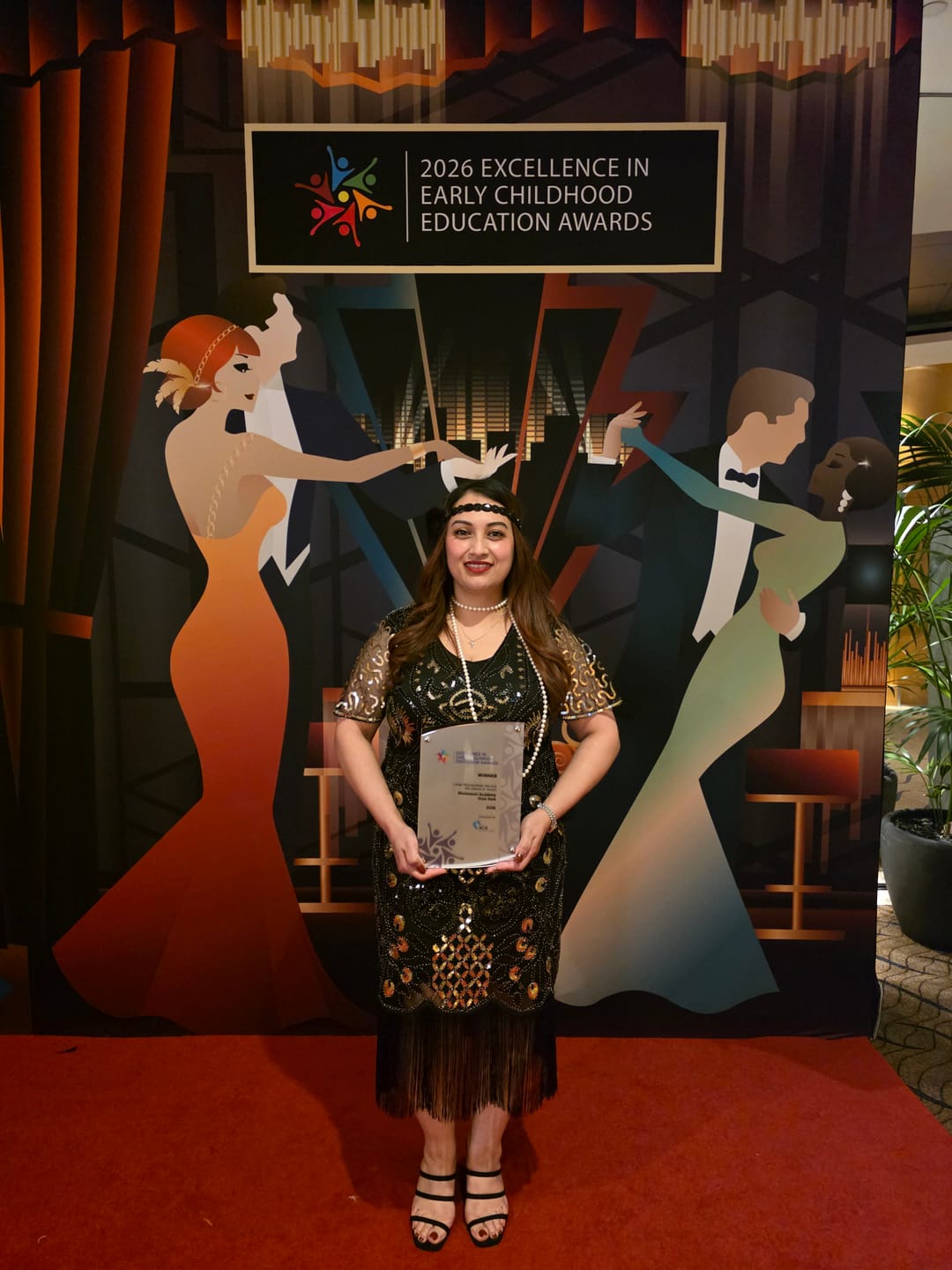 Customer photo review of Margot 1920s Gatsby Dress - Black & Gold