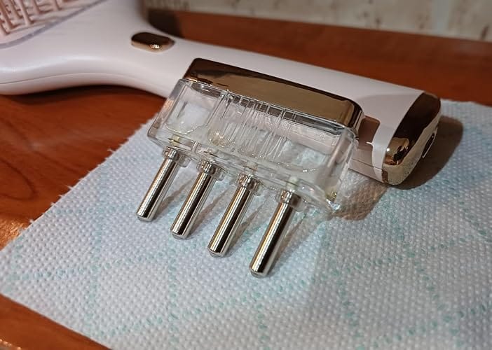 Customer photo review of RootGlow™ LED Scalp Massage Brush — Red Light Glow, Vibration & Oil Applicator