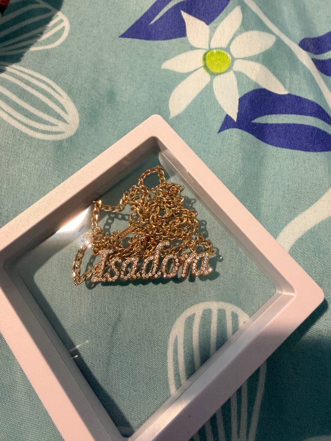 Customer photo review of Diamond Cut Heart Name Necklace