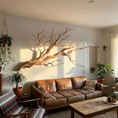 Customer photo review of Twisted Branch Solid Wood Wall Sculpture Organic Modern Decor