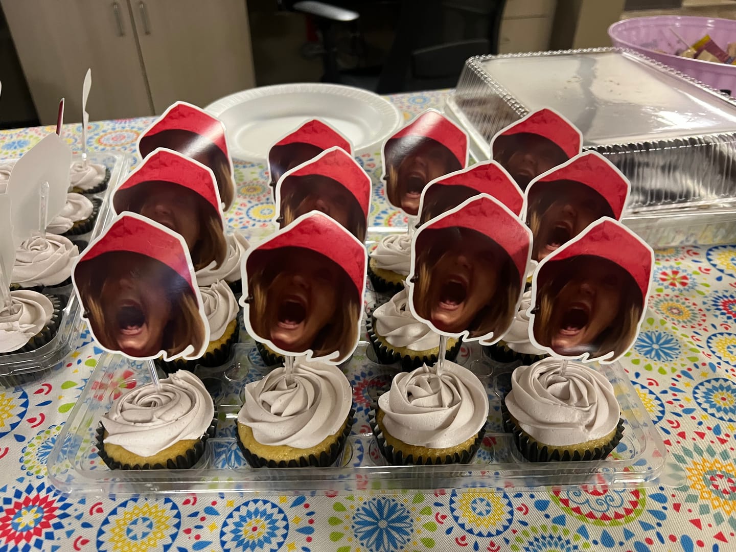 Customer photo review of Custom Photo Face Cupcake Toppers