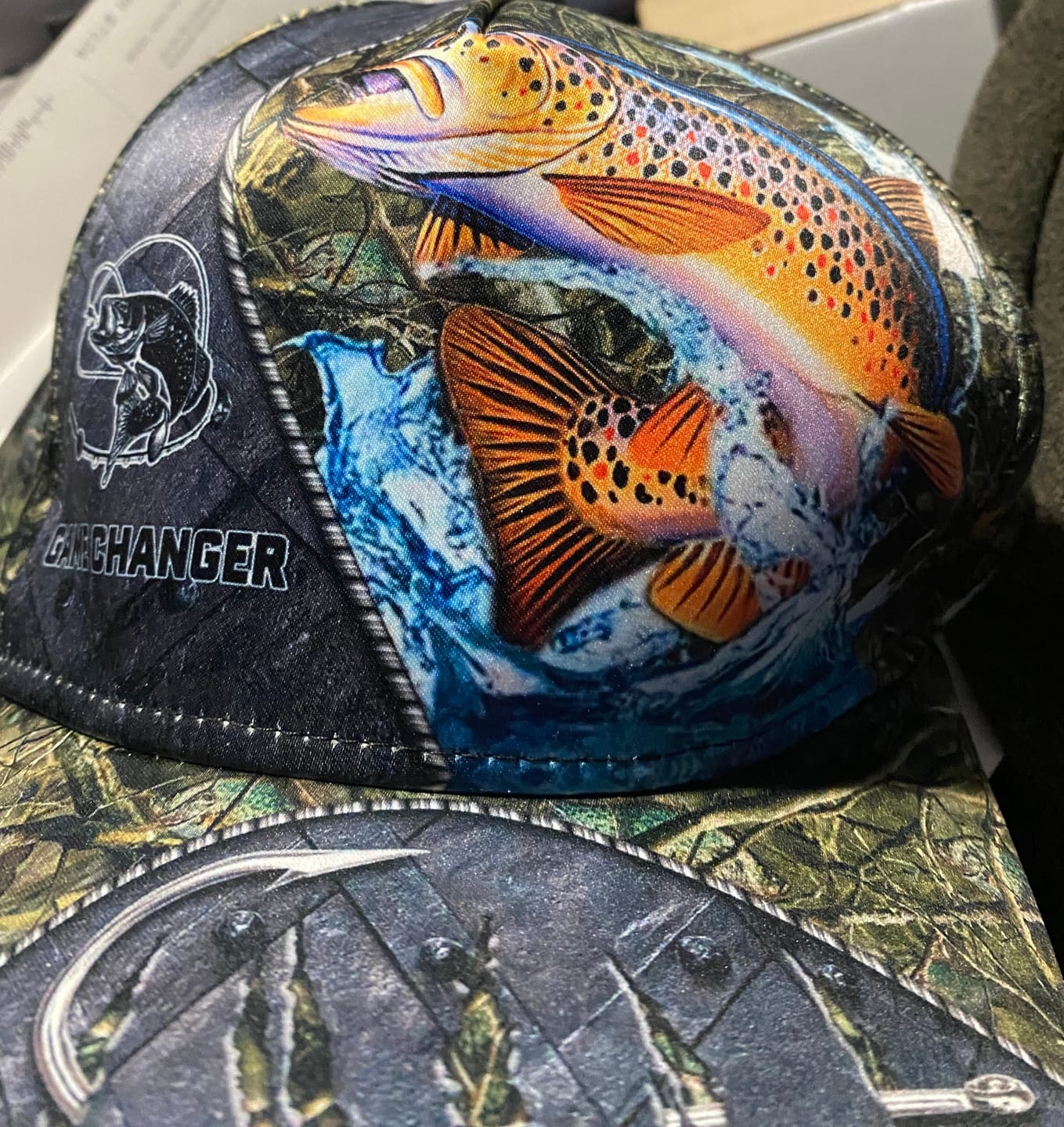 Customer photo review of Maxcorners Personalized Trout Fishing Cap