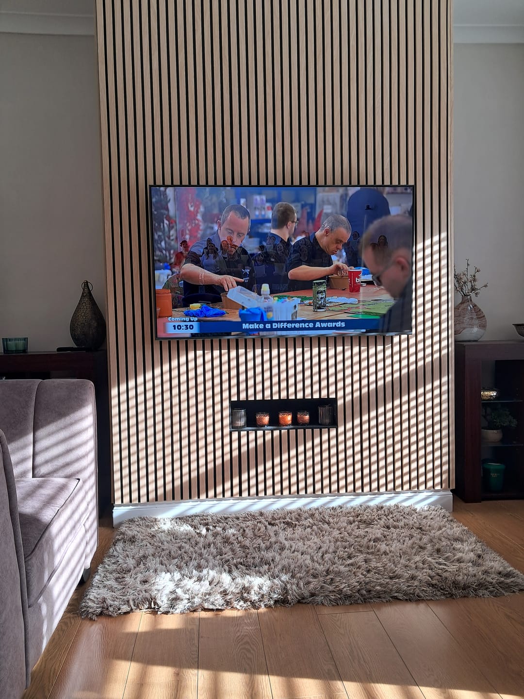 Customer photo review of White Ash Acoustic Wall Panel