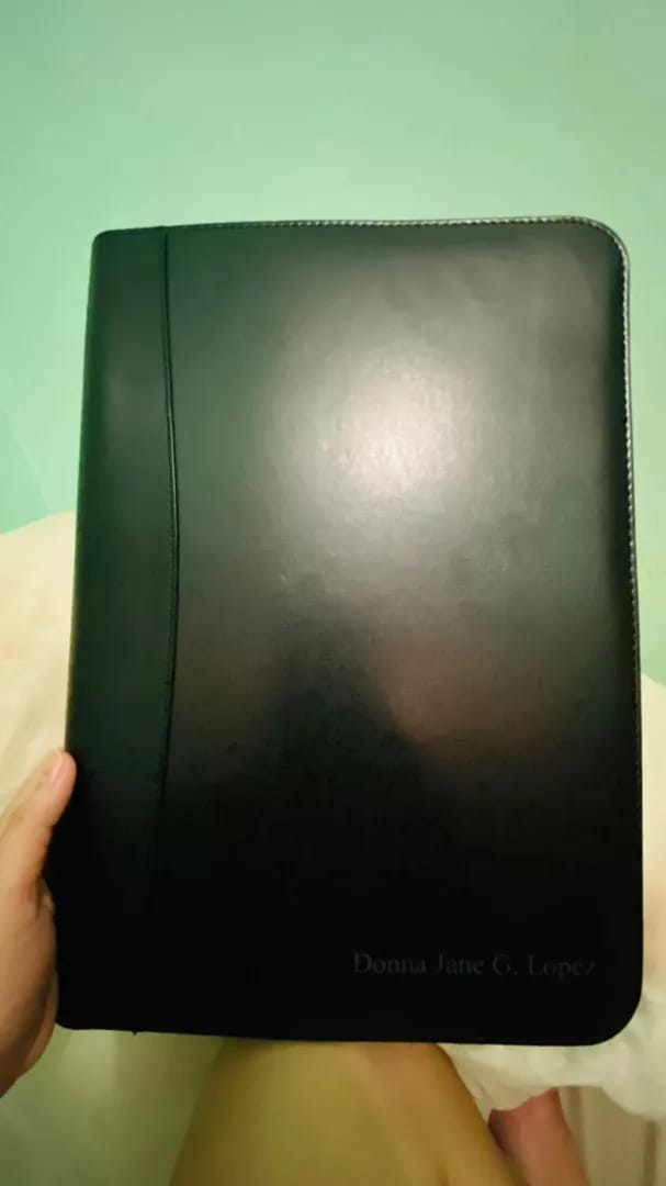 Customer photo review of Leather Portfolio Bag With Handle