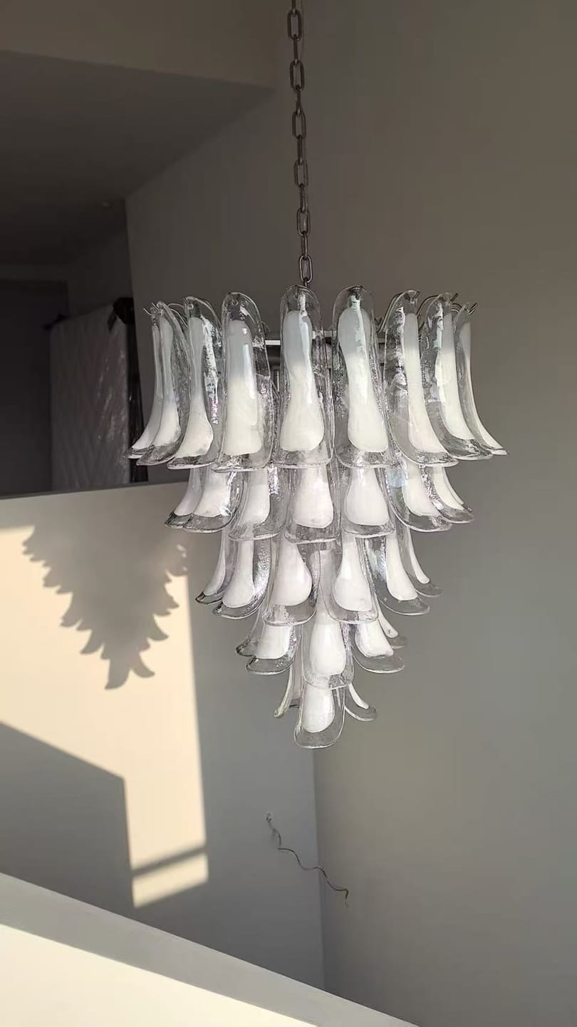 Customer photo review of WOMO Mid Century Modern Glass Flower Petal Chandelier-WM3224