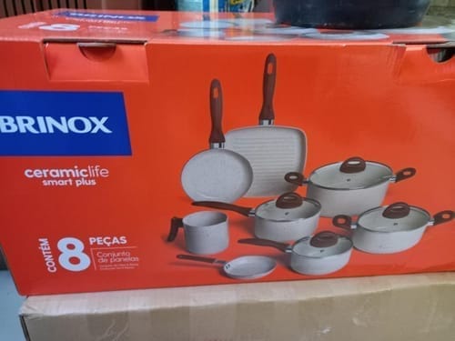 Customer photo review of Brinox - Jogo de Panelas 8 Peças Ceramic Life Smart Plus - Vanilla
