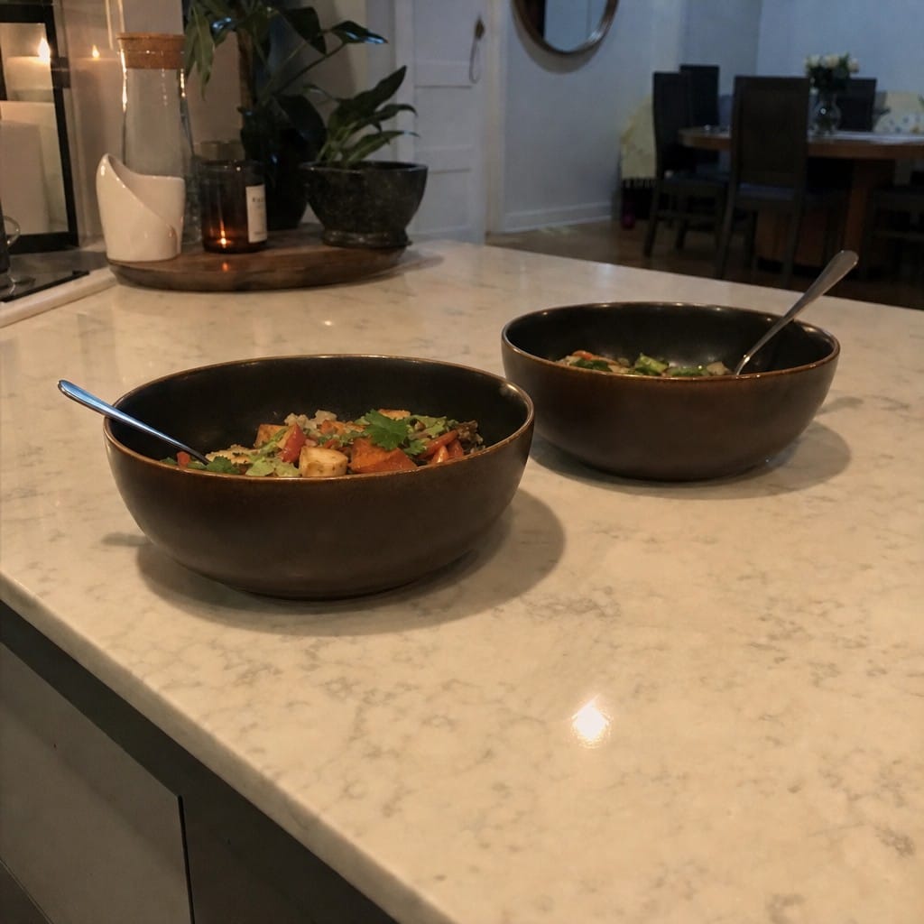 Customer photo review of Deep Bowls 770ml Brown Porcelain for Casual Dining (Pack of 6)