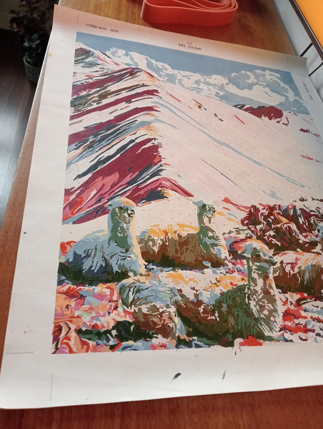 Customer photo review of Rainbow Mountain - Peru | Paint by Number